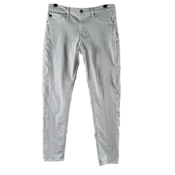 AG Adriano Goldshmied The Legging Ankle Super Skinny White Jeans Stretch 30 - Picture 1 of 10